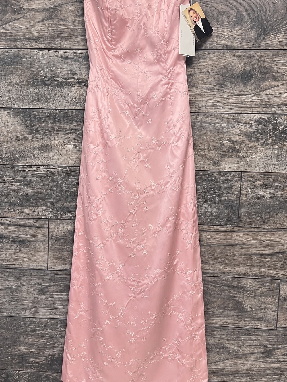 NWT Jessica McClintock Gunne Sax Millennium 2000 Pink Strapless Maxi Dress 13